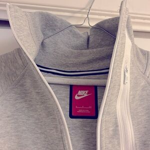 Nike light grey fishtail zip-up
